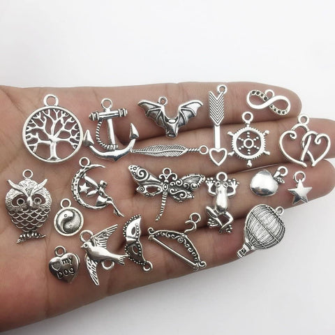 Wholesale Bulk Lots 200Pcs Tibetan Silver Charms Pendant Fitting for DIY Necklace Bracelet Earrings Jewellery Making Accessories WM332