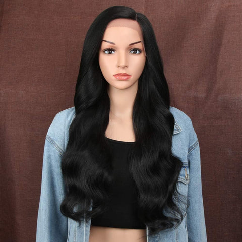 Lace Front Wig Synthetic 26 Inches 13X4 Lace Wavy Wig Free Part Wig for Women Heat Resistant Fiber