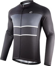 Cycling Jersey Mens Bike Shirt Long Sleeve Cycle Top with Pockets Gradient Color Series