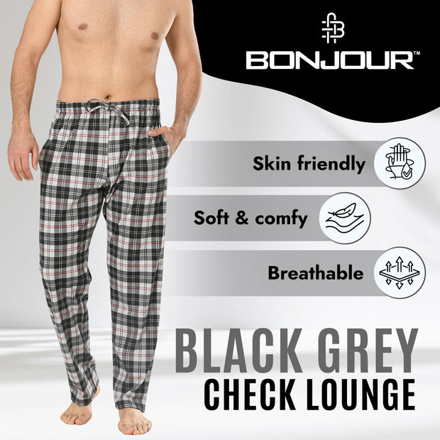 Men'S Long Lounge Wear Pants Nightwear (Two Pack) Pyjama Bottoms Sleepwear