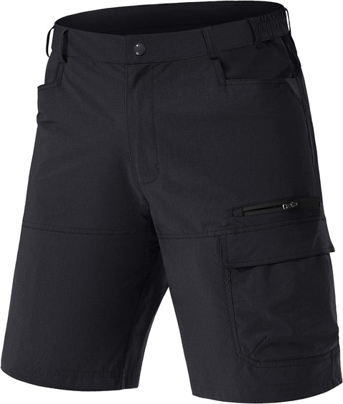 Men'S Shorts Quick Dry Cargo Shorts Elasticated Waist Outdoor Hiking Shorts with Zip Pockets