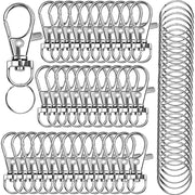 100PCS Premium Swivel Lanyard Snap Hook with Key Rings, Metal Hooks Keychain Hooks for Lanyard Key Rings Crafting