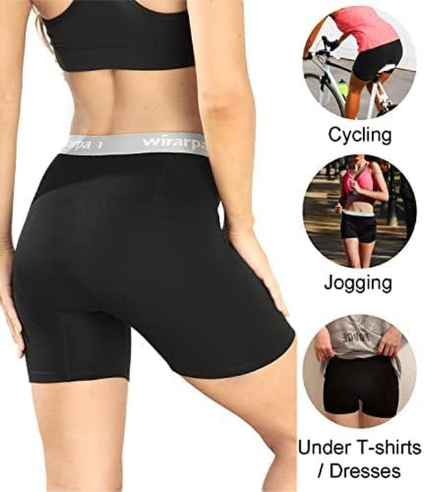 Women'S Boxer Briefs 5.5" Inseam Slip Shorts anti Chafing Boyshort Panties for under Dresses Leggings 4 Pack