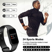 Smart Watch for Men Women, Fitness Tracker with Spo2 Heart Rate Sleep Monitor, IP68 Waterproof Activity Tracker with 24 Sports, Weather, Notification, Step Counter Watch for Ios Android