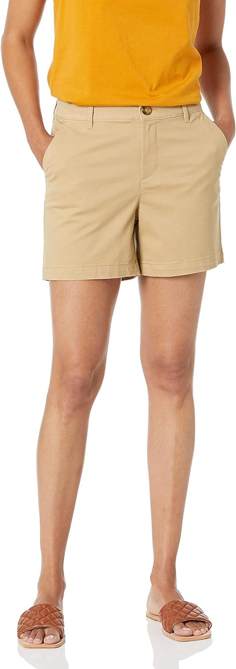 Women'S Mid-Rise Slim 12-Centimetre Inseam Khaki Short (Available in Straight and Curvy Fits)