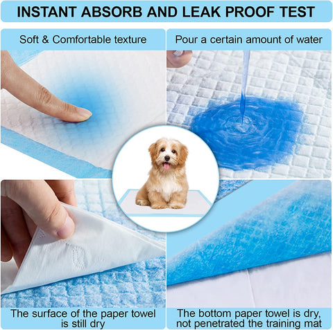 Rcruning-Eu 100 PACK Puppy Training Pads for Dog Pet Pee Absorbent Toilet Pee Wee Mat anti Slip Leakproof (100 PACK-45 * 33CM)