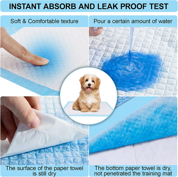 Rcruning-Eu 100 PACK Puppy Training Pads for Dog Pet Pee Absorbent Toilet Pee Wee Mat anti Slip Leakproof (100 PACK-45 * 33CM)