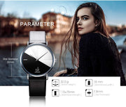 Creative Contrast Color Simplicity Women Watch Genuine Leather Elegant Women Watches Ladies Wristwatch