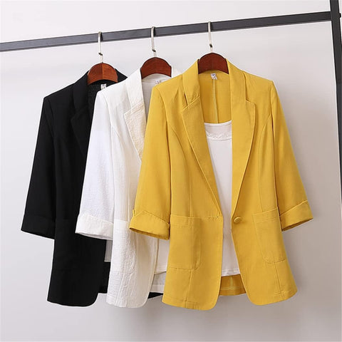 Ladies Blazer Suit Office Ladies Formal Jacket Loose Fit Ladies Casual Blazer Black M