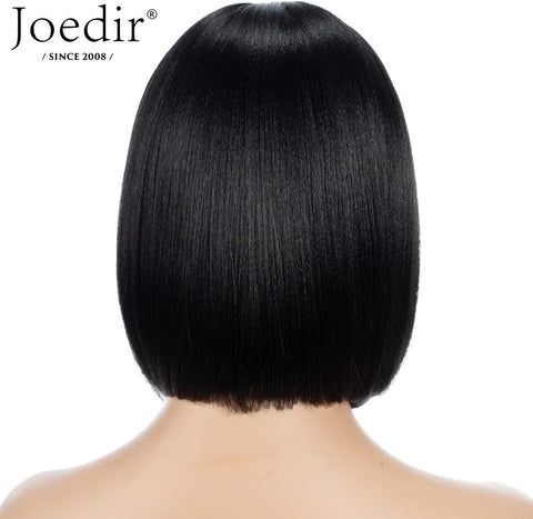 Short Bob Wigs Lace Front Wigs Highlight Synthetic Wig Natural Straight Short Black Wigs for Women (FF1B27)