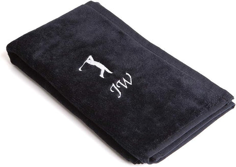 Personalised Golf Towel Black - Any Name Golf Towel Embroidered