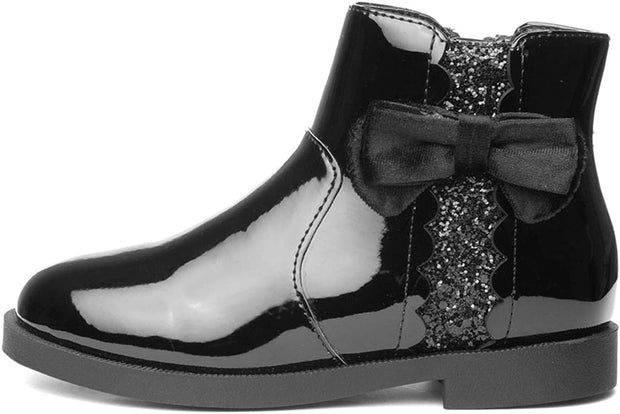 Lauren Girls Black Patent Ankle Boot