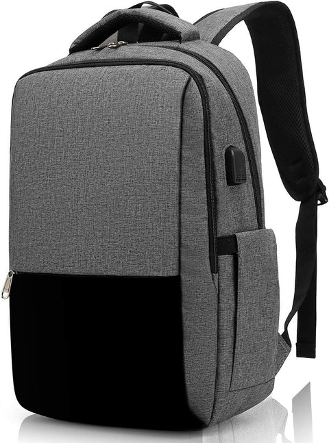 Laptop Backpack, Business Travel Backpack with USB Charging Port, Water Resistant Laptop Rucksack, Anti-Theft Backpack for Men Women, Fits 15.6-Inch Laptop School Bag