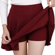 FASHION Women'S Basic Versatile Stretchy Flared Casual Mini Skater Skirt