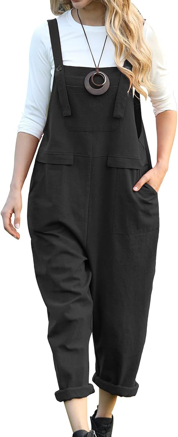 Women'S Dungarees Loose Casual Sleeveless Overall Long Jumpsuit Playsuit Dungarees PV9UK