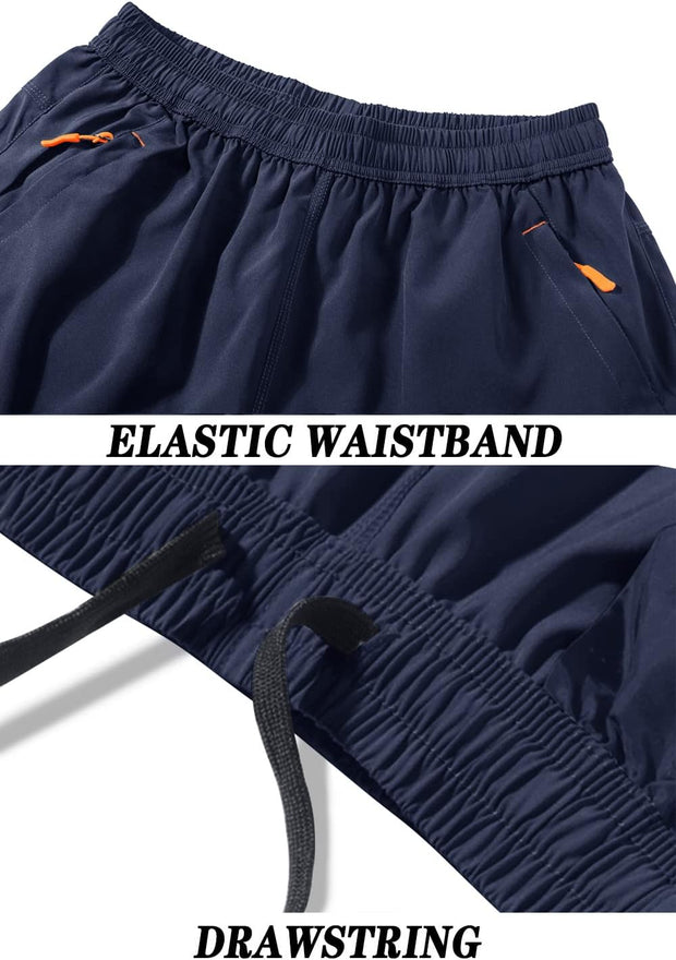 Men'S Quick-Drying Training Shorts, Running Shorts, Breathable Sports Shorts with Zip Pockets